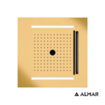 Κεφαλή Ντουζ Εντοιχισμού Οροφής Temotion με Χρωματοθεραπεία 50x50, Almar PVD Brushed Gold - Image 2