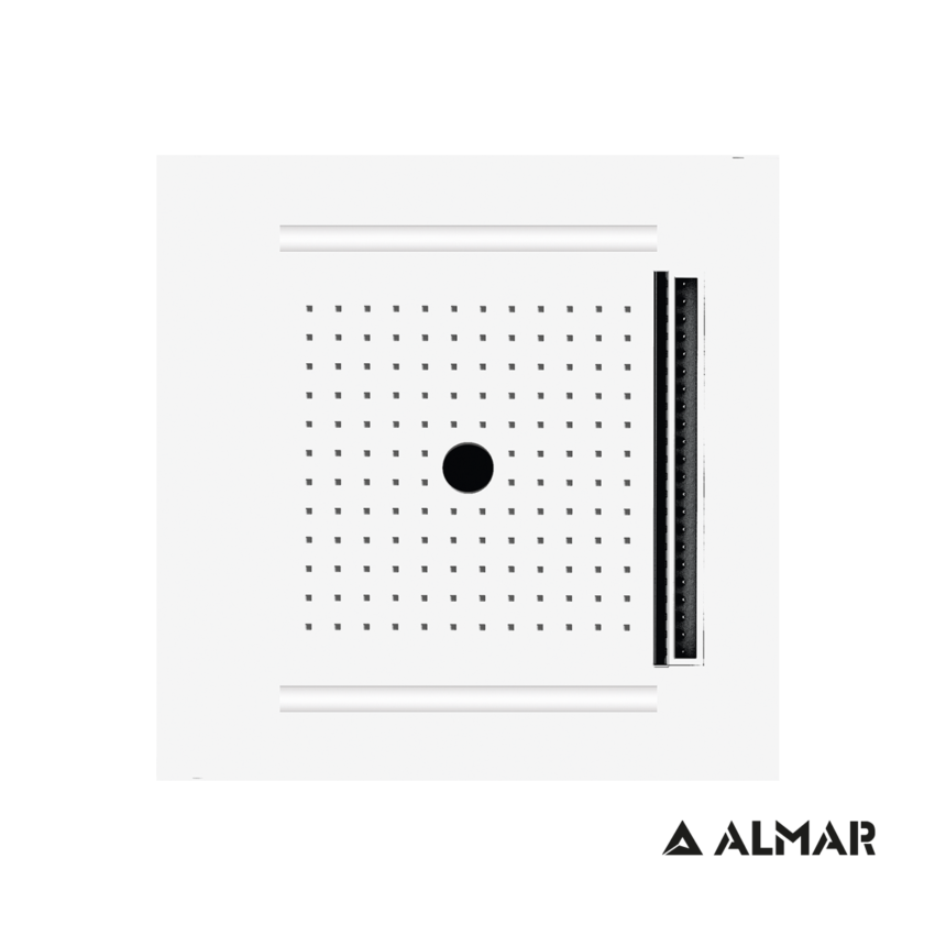 Κεφαλή Ντουζ Εντοιχισμού Οροφής Temotion με Χρωματοθεραπεία 50x50, Almar White Matt - Image 2