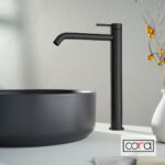 Μπαταρία Νιπτήρα Υψηλή με Βαλβίδα Clic-Clac Cosmo PVD Black Brushed Inox 316L - Image 2