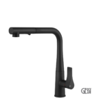 Μπαταρία Νεροχύτη Κουζίνας με Τηλέφωνο Ντους Proton Gessi Black Matt