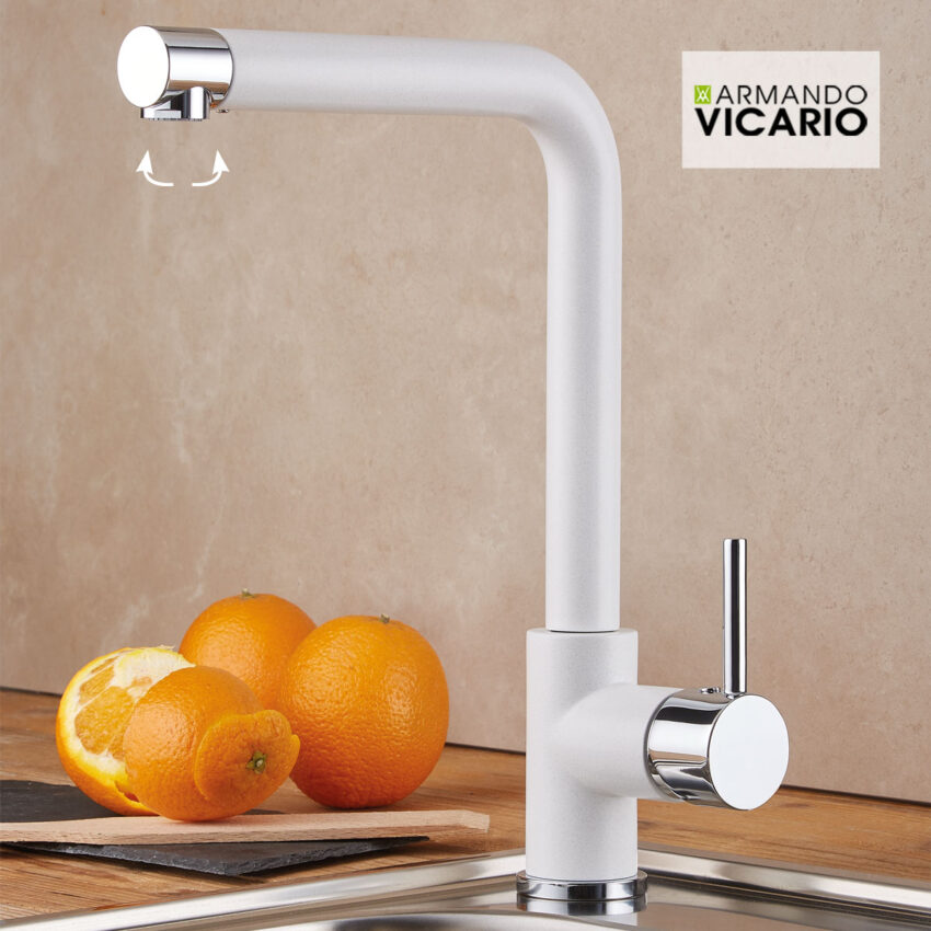 Μπαταρία Νεροχύτη Κουζίνας Fluo SuperWhite Granite - Image 2