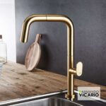 Μπαταρία Νεροχύτη Κουζίνας Eva Vicario Brushed Gold - Image 2