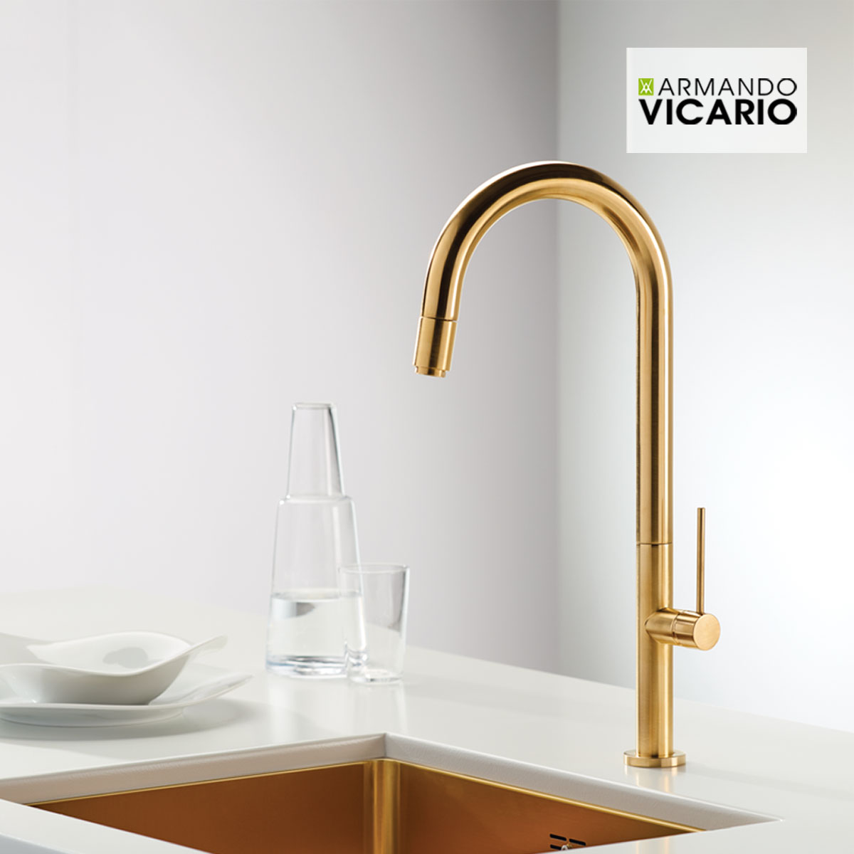 Μπαταρία Νεροχύτη Κουζίνας Tozo Brushed Gold Μπαταρία Νεροχύτη Κουζίνας Tozo Brushed Gold - Image 1