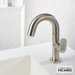 Μπαταρία Νιπτήρα με Βαλβίδα Clic-Clac Slim Vicario Inox - Image 3