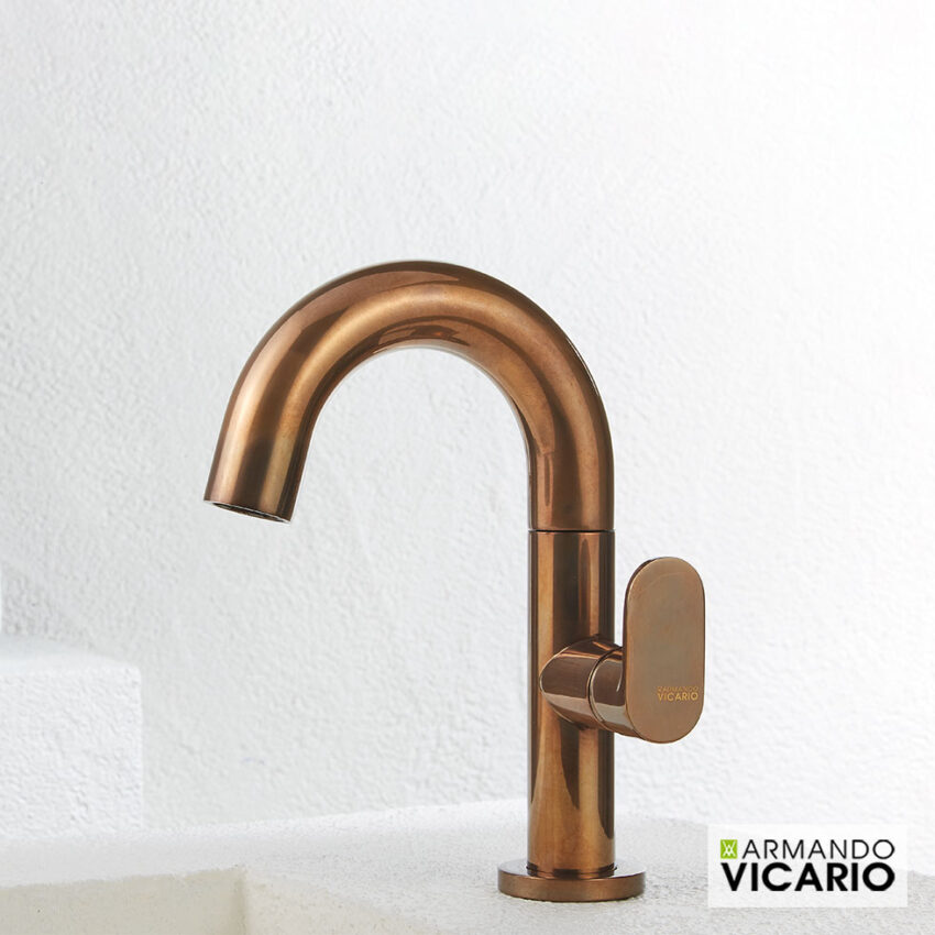 Μπαταρία Νιπτήρα με Βαλβίδα Clic-ClacSlim Vicario natural Brass - Image 2