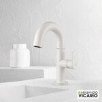 Μπαταρία Νιπτήρα με Βαλβίδα Clic-Clac Slim Vicario White Matt - Image 3