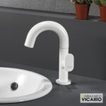 Μπαταρία Νιπτήρα με Βαλβίδα Clic-Clac Slim Vicario White Matt - Image 4