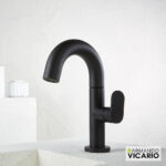 Μπαταρία Νιπτήρα με Βαλβίδα Clic-Clac Slim Vicario Black Matt - Image 3