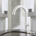 Μπαταρία Νιπτήρα Μεσαία Slim Vicario White Matt - Image 2