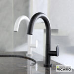 Μπαταρία Νιπτήρα Μεσαία Slim Vicario Black Matt - Image 2