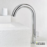 Μπαταρία Νιπτήρα Υψηλή με Βαλβίδα Clic-Clac Slim Vicario Chrome - Image 2