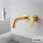 Μπαταρία Νιπτήρα Τοίχου Slim Vicario Brushed Gold - Image 2