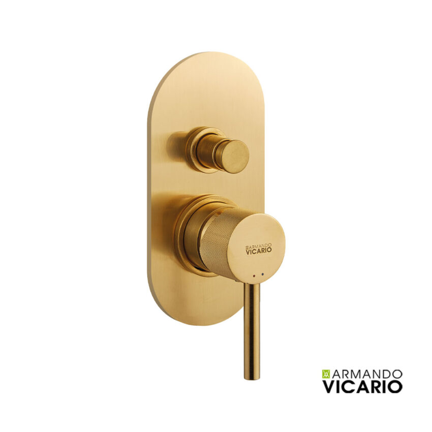 Μίκτης Εντοιχισμού 2 Εξόδων industrial Vicario Brushed Gold - Image 2