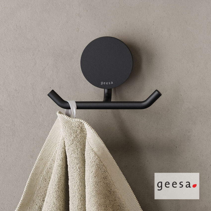 Άγκιστρο μπάνιου διπλό 4,6εκ. OPAL Geesa Black Matt - Image 2