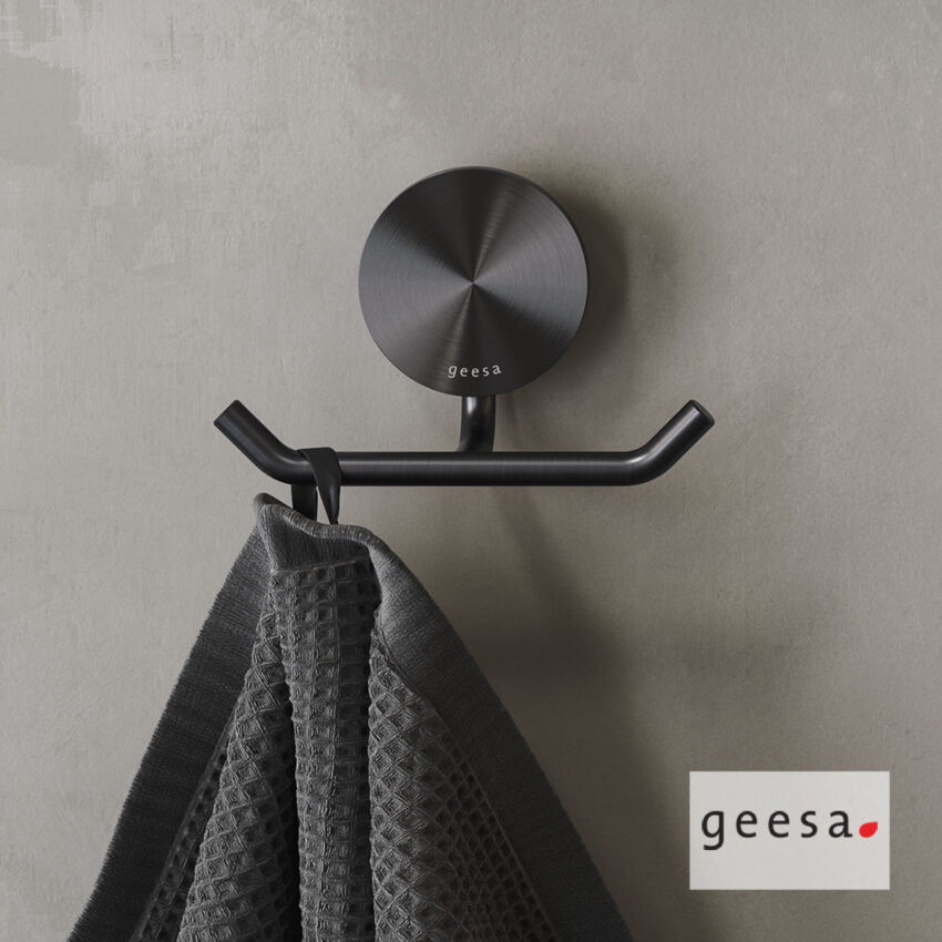 Άγκιστρο μπάνιου διπλό 4,6εκ. OPAL Geesa Inox PVD Black Brushed - Image 2