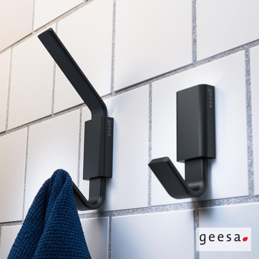 Άγκιστρο μπάνιου μονό Frame Geesa Black Matt - Image 2