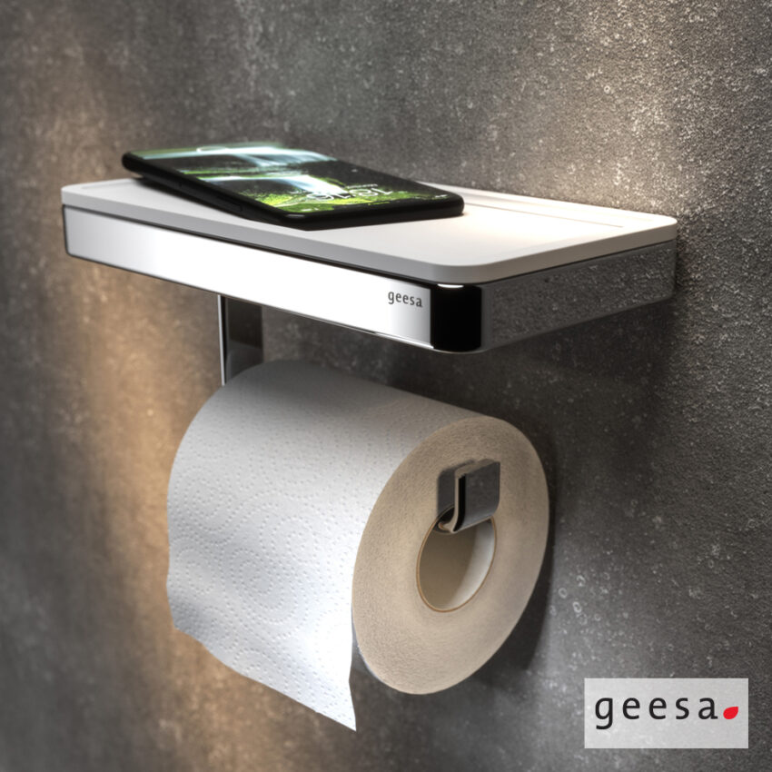 Χαρτοθήκη με Εταζέρα 21x10,8 εκ. Frame Geesa Chr/White Matt - Image 2