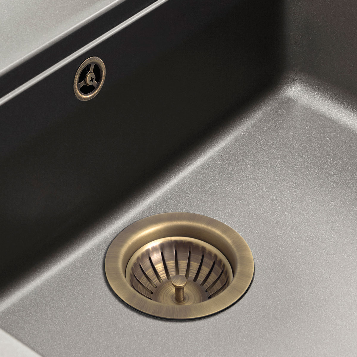 Βαλβίδα Νεροχύτη με Υπερχείλιση 3 1/2'' Βαλβίδα Νεροχύτη με Υπερχείλιση 3 1/2'', Bronze - Image 1