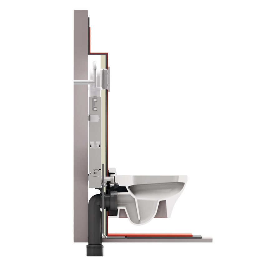 Εντοιχιζόμενο Καζανάκι Slim Fit για κρεμαστές λεκάνες, WISA (8050452917G) - Image 2