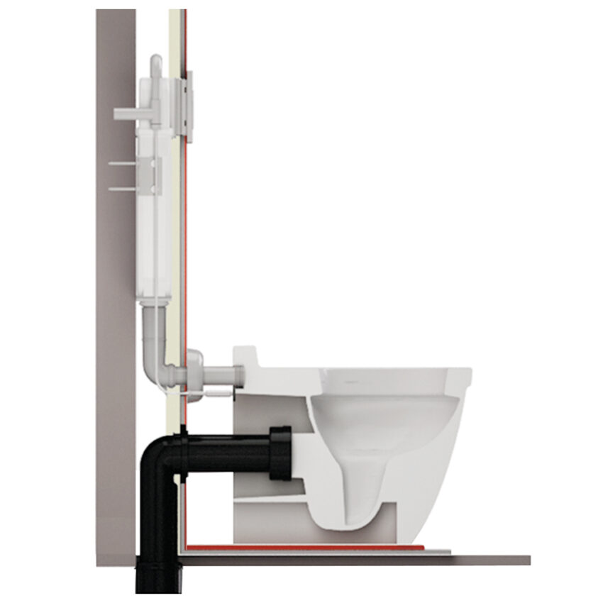 Επίτοιχο Καζανάκι εντοιχισμού Slim Plus για κρεμαστή λεκάνη, WISA (8050452920G) - Image 2