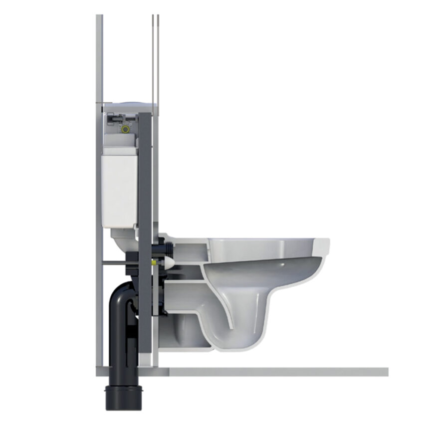 Επίτοιχο Καζανάκι εντοιχισμού χαμηλού ύψους Short h.78εκ. για κρεμαστή λεκάνη, WISA (8050452926G ), - Image 2