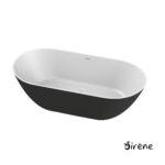Μπανιέρα Solid Surface Ελεύθερης Τοποθέτησης CUSCO Freestanding  165x85, Sirene Black Matt /White Matt - Image 2
