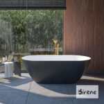 Μπανιέρα Solid Surface Ελεύθερης Τοποθέτησης CUSCO Freestanding  165x85, Sirene Black Matt /White Matt