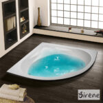 Μπανιέρα Ακρυλική MODENA με σύστημα Υδρομασάζ (0.88hp-6 jet) 120x120, Sirene