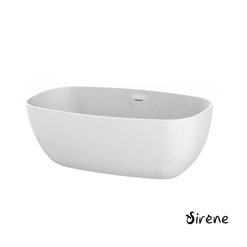 Μπανιέρα Solid Surface Ελεύθερης Τοποθέτησης U2 Freestanding 165x85, Sirene White Matt - Image 2