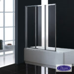 Τρίπτυχο διαχωριστικό μπανιέρας 120εκ. Ύψους 140εκ., Devon Clear Chrome