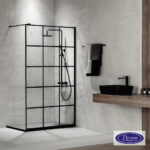 Διαχωριστικό κρύσταλλο ντουζιέρας IWIS Walk-in 70 ρυθμιζόμενo από 67 έως 69εκ., Devon Clean Glass Decor Black Matt
