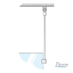 Βραχίονας Οροφής 100εκ. για στήριξη διαχωριστικού ντουζιέρας IWIS, Devon Chrome