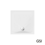 Ντουζιέρα Πορσελάνης Τετράγωνη 80x80 h.4 (4384) antislip Φ90 GSI White