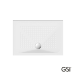 Ντουζιέρα Πορσελάνης Παραλληλόγραμμη 100x70 h.4 (4389) antislip Φ90 GSI White