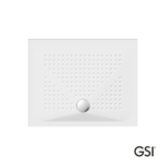 Ντουζιέρα Πορσελάνης Παραλληλόγραμμη 100x80 h.4 (4385) antislip Φ90 GSI White