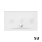 Ντουζιέρα Πορσελάνης Παραλληλόγραμμη 120x70 h.4 (4399) antislip Φ90 GSI White