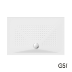 Ντουζιέρα Πορσελάνης Παραλληλόγραμμη 120x80 h.4 (4398) antislip Φ90 GSI White