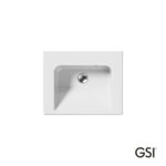 Νιπτήρας Πορσελάνης Norm 50x40 Χωρίς Οπή Μπαταρίας (1 προχαραγμένη) GSI White - Image 2