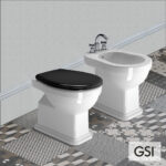 Λεκάνη Υψηλής Πίεσης Κατωστόμια CLASSIC/54 με κάλυμμα Soft Close MS87C Black, GSI White - Image 2