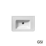 Νιπτήρας Πορσελάνης Classic 75x50 (1 οπή+2 προχ.) GSI White - Image 2