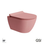 Λεκάνη Κρεμαστή Pura/50 Swirlflush με κάλυμμα MS86SC Super Slim Soft Close, GSI Blush Matt