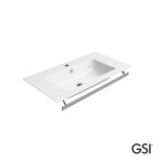 Νιπτήρας Πορσελάνης Pura 82x46 (1 οπή+2 προχ.) GSI White - Image 3