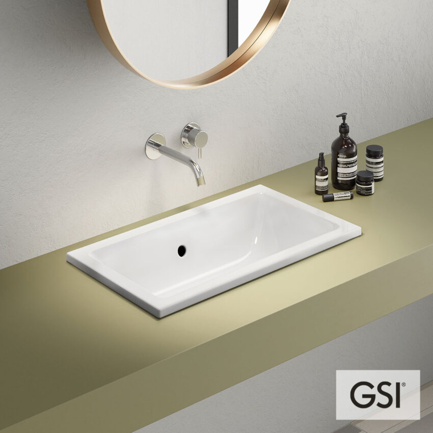 Νιπτήρας Πορσελάνης Kube 60x37 GSI White - Image 3