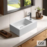 Νιπτήρας Πορσελάνης Kube 40x23 (1οπή) GSI WHITE