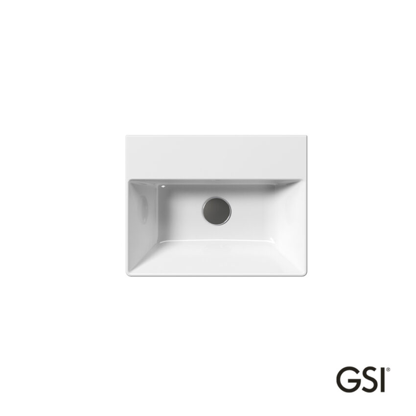 Νιπτήρας Πορσελάνης Kube-X 45x35 (1 οπή+2 προχ.) GSI White - Image 3