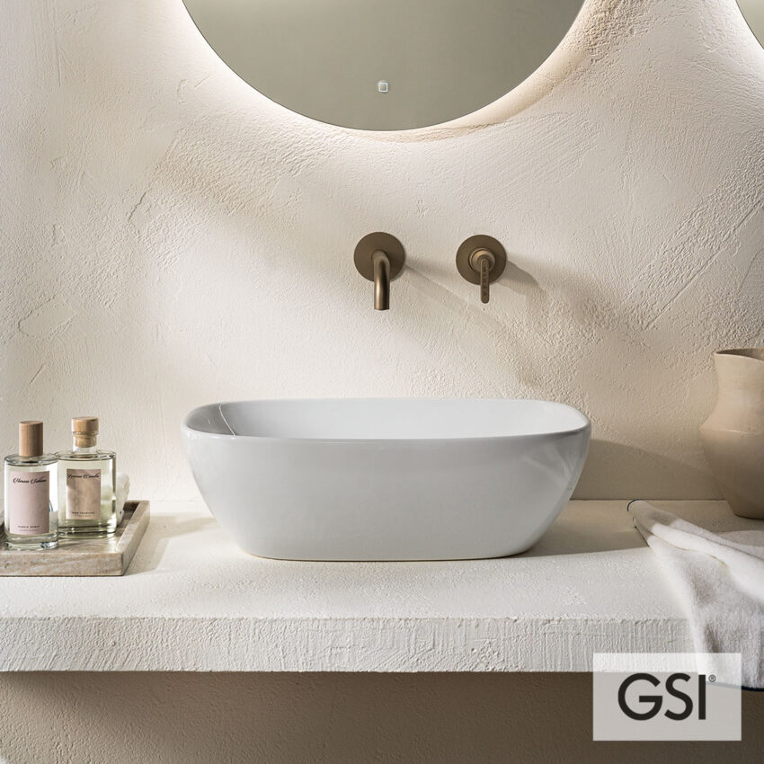 Νιπτήρας Πορσελάνης Nubes 50x35 GSI White - Image 3