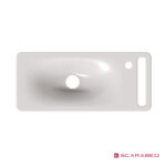 Νιπτήρας Πορσελάνης Hung/50 50x22 (1 οπή) Scarabeo White - Image 2
