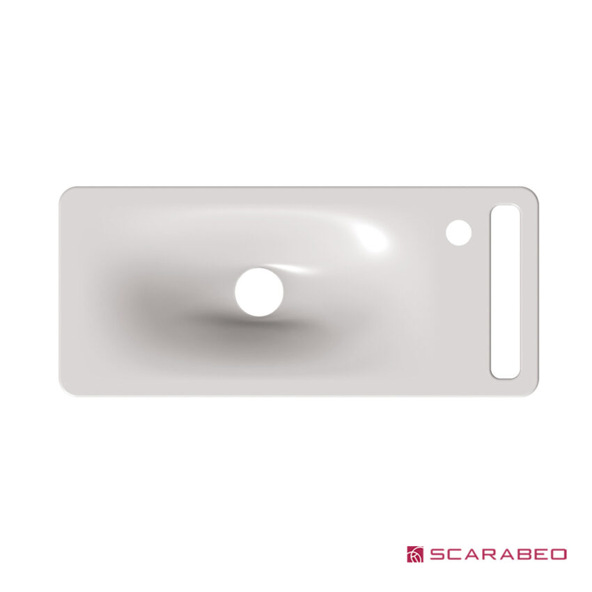 Νιπτήρας Πορσελάνης Hung/50 50x22 (1 οπή) Scarabeo White - Image 2