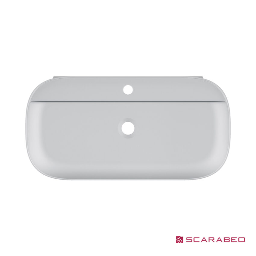 Νιπτήρας Πορσελάνης Glam76/R 76x38 (1 οπή) Scarabeo White - Image 2