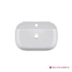 Νιπτήρας Πορσελάνης Glam56/R 56x38 (1 οπή) Scarabeo White - Image 2